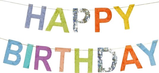 Fargerik Happy Birthday Banner 2,2 Meter