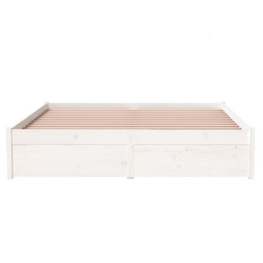 vidaXL Sengeramme hvit heltre 140x190 cm