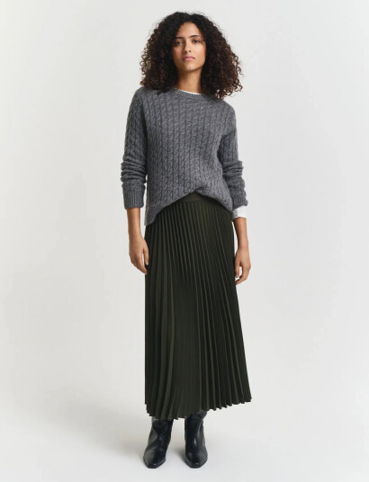 GANT Pleated Midi Skirt - Green - 42
