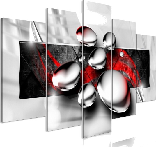 Bilde Shiny Stones 5 Parts Wide Red 200x100 Artgeist sp. z o. o.