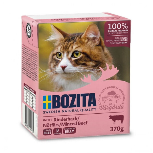 Bozita Fullfôr Kjøttdeig i Gelé 370 g - 100 % Svenske Ingredienser Bozita Fullfôr Kjøttdeig i Gelé 370 g - 100 % Svenske Ingredienser