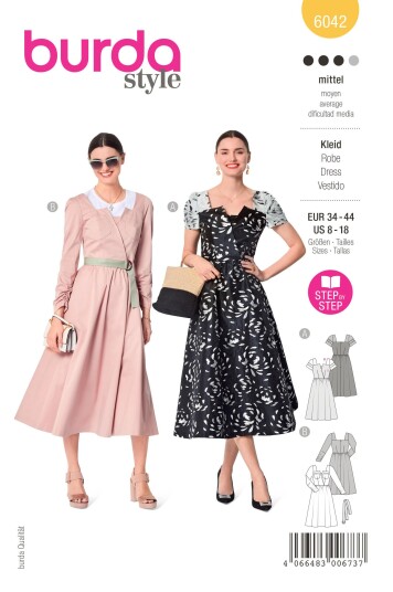 Burda 6042 - Kjolekjole EUR: 34-44, US: 8-18