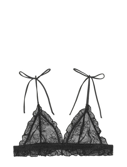 ROTATE Birger Christensen Unpadded Triangle Bralette Black C/D x 85