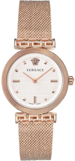 Versace Dameklokke VELW00620 Meander Sølvfarget/Rose gulltonet stål