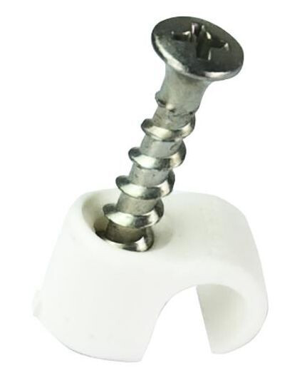 Gelia 4015041692 Skrueklips hvit, 10-pakning 8–12 mm, skruelengde 32 mm