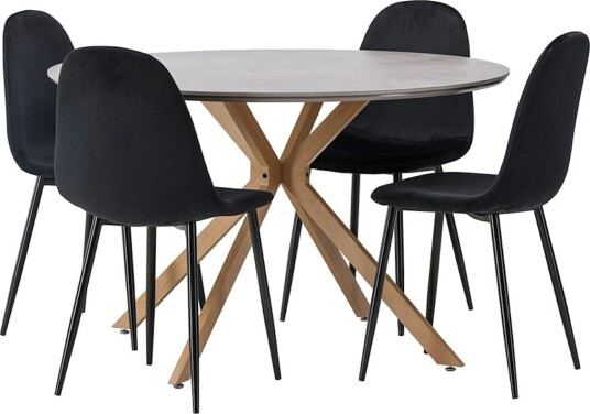 Venture Home Spisegruppe Venture Home Piazza Ø120 cm med 4st Polar Spisestoler GR22953