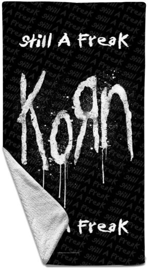 Rocksax Korn Still A Freak Beach Towel 32 in x 63 in Black 79074513