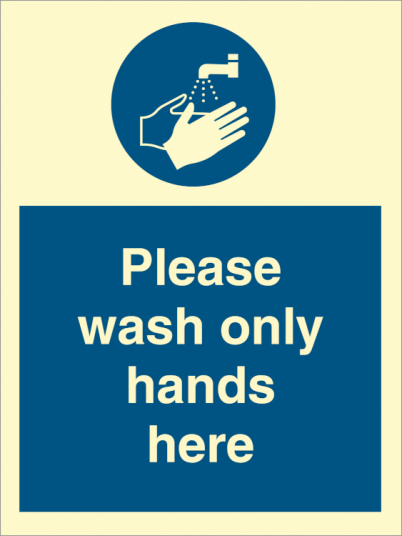 Please wash only hands here