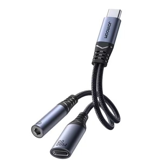 Joyroom USB-C til 3,5mm Lydadapter 2-i-1 Svart Joyroom USB-C til 3,5mm Lydadapter 2-i-1 Svart