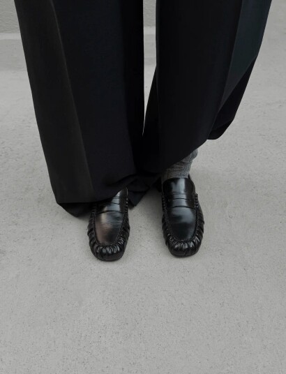 ALOHAS Aven Black Leather Loafers Black 42