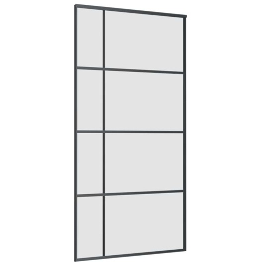 vidaXL Skyvedør med monteringssett svart 102,5x205 cm ESG-glass vidaXL Skyvedør med monteringssett svart 102,5x205 cm ESG-glass