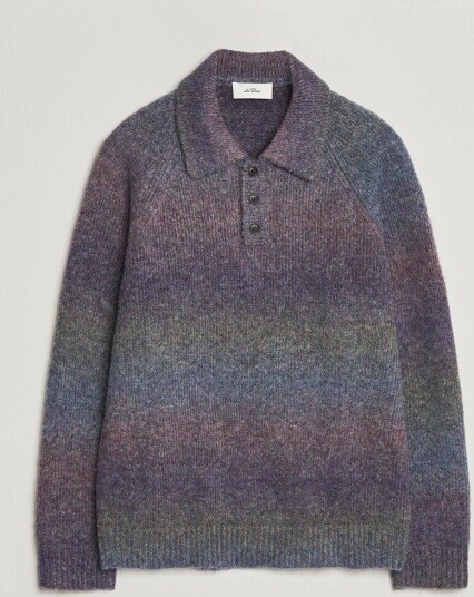 Les Deux Gradient Knitted Polo Spiced Plum Les Deux Gradient Knitted Polo Spiced Plum