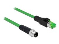 Delock - Nettverkskabel - 4-pins M12 (hann) til RJ-45 (hann) - 2 m - trippel beskyttelse - grønn