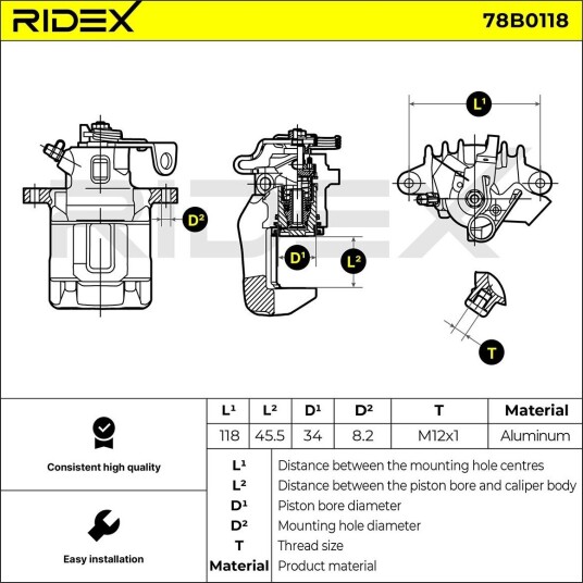 RIDEX 78B0118 Bremsecaliper RIDEX 78B0118 Bremsecaliper