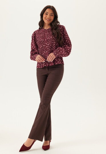 Bubbleroom Smock Blouse Burgundy 32-34