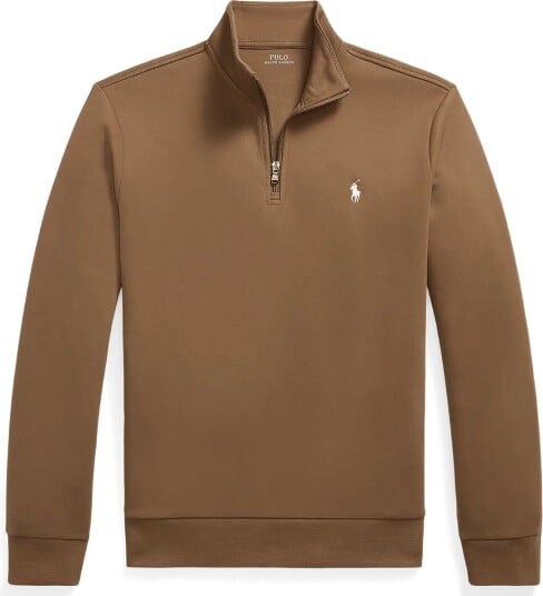 Polo Ralph Lauren Double Knit Quarter Zip Pullover Brown L Polo Ralph Lauren Double Knit Quarter Zip Pullover Brown L