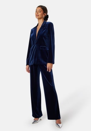 Bubbleroom Occasion Maya Velvet Trousers Navy 42