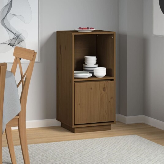 vidaXL Skjenk honningbrun 38x35x80 heltre furu vidaXL Skjenk honningbrun 38x35x80 heltre furu