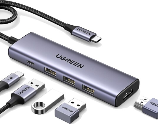 Hub Ugreen Cm511 15597 5 I 1 Usb C Usb C Pd / Hdmi / 3X Usb A 3.0 Grå