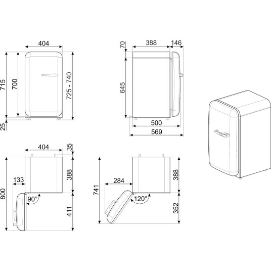 Smeg Kjøleskap FAB5LSV6 Smeg Kjøleskap FAB5LSV6