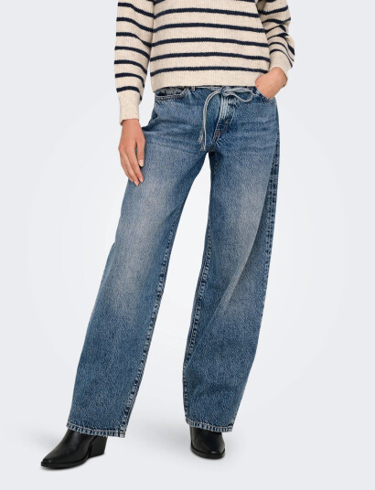 ONLY Onlgianna Mw Straight Dot450 Dnm Noos - Blue - 26 x 30