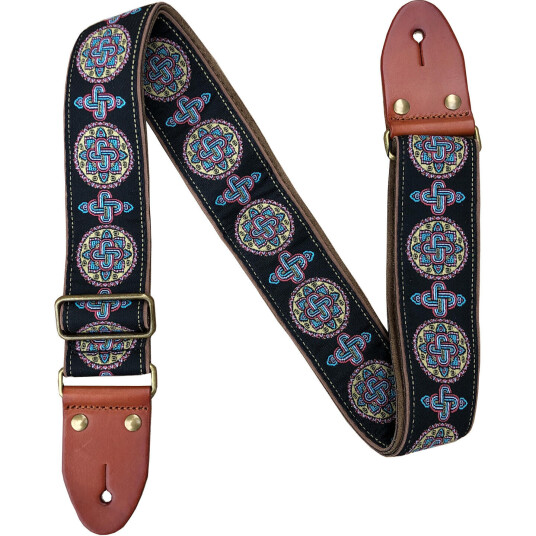 Profile Gt46 Woven Guitar Strap Leather Ends