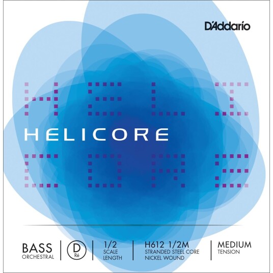 D'Addario H612 1/2m Bass String Helicore Orchestral D-Nickel 1/2 61.5 D'Addario H612 1/2m Bass String Helicore Orchestral D-Nickel 1/2 61.5