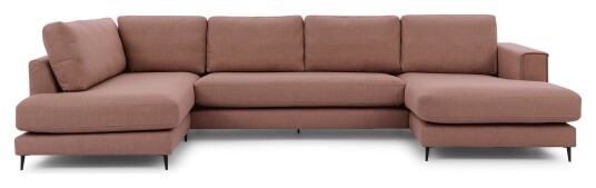 Juvila PALMA U-sofa, open end venstre, Rødbrun Unoliving