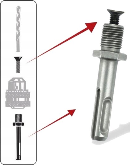 Silver Adapter Z Sds Plus, Gjenger 1/2" Silver Adapter Z Sds Plus, Gjenger 1/2"
