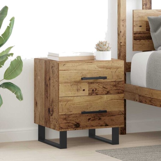 Nattbordskap Gammelt tre 40 x 35 x 47.5 cm Konstruert tre Nattbordskap Gammelt tre 40 x 35 x 47.5 cm Konstruert tre