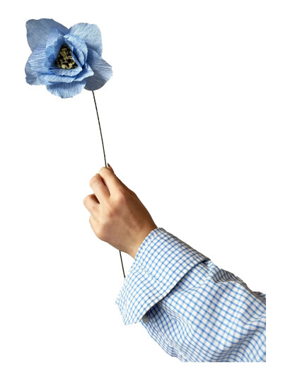 Studio About Paper Flower Poppy Light Blue Blue 13X43CM Studio About Paper Flower Poppy Light Blue Blue 13X43CM