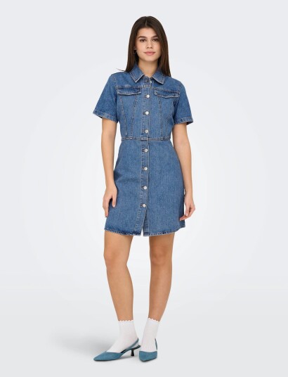 ONLY Onlmalia S/S Dnm Dress Akm Blue L ONLY Onlmalia S/S Dnm Dress Akm Blue L