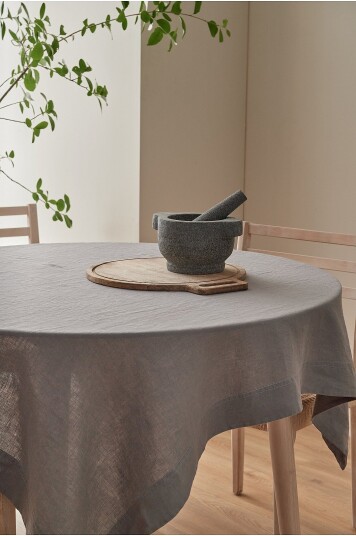 Ellos Home Duk Malva i 100% lin 140x140 cm Grå