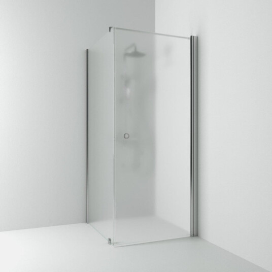 Svedbergs Skoga Kombi Rett Dusjhjørne Matt Aluminium / 80x80cm Frostet Glass