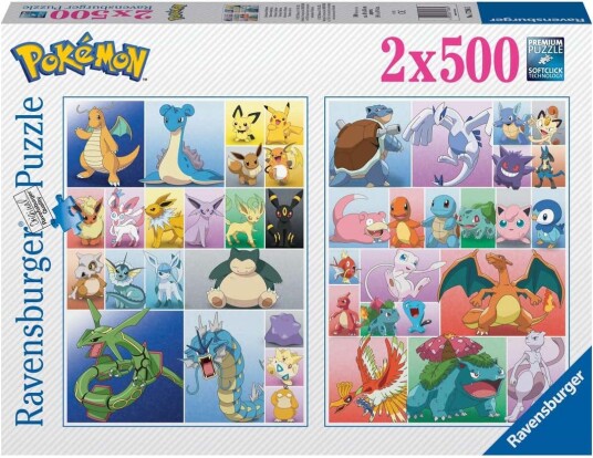 Ravensburger Puslespill x 2 Pokémon 500 Deler