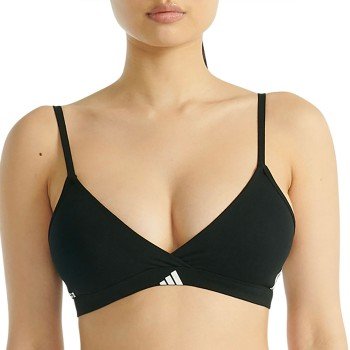 Adidas BH Sport Active 3 Stripes Triangle Bralette Svart bomull Small Dame