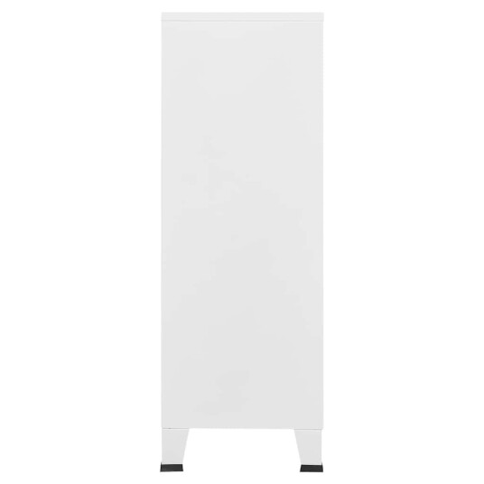 vidaXL Industriell oppbevaringskiste hvit 75x40x115 cm metall