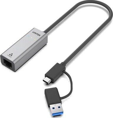 Unitek Network Adapter USB-C/USB-A 2.5 Gigabit Ethernet U1313CGY01