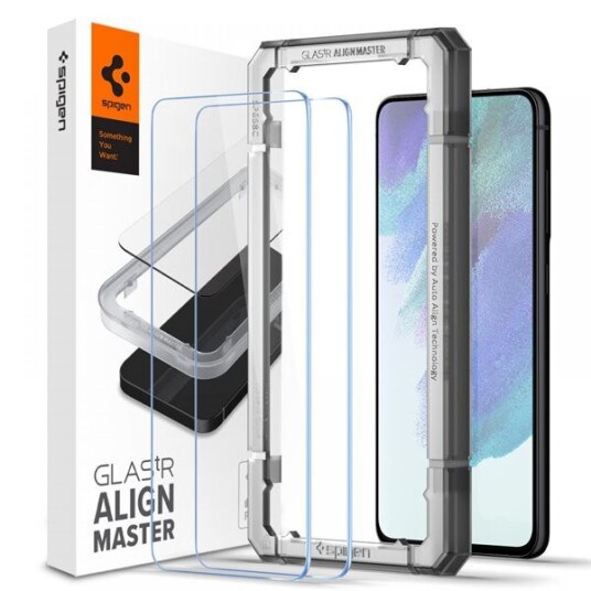 Spigen Glas.tR AlignMaster 2-pakning Skjermbeskytter for Samsung Galaxy S21 FE - Gjennomsiktig Spigen Glas.tR AlignMaster 2-pakning Skjermbeskytter for Samsung Galaxy S21 FE - Gjennomsiktig