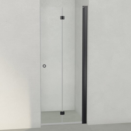 INR Iconic Nordic Rooms Dusjnisje Linc 2 Flex - Klart Glass Svart Matt / 80cm Høyre Hengslet