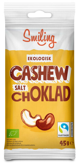 Smiling Cashew Salt Ljus choklad 45 g Smiling Cashew Salt Ljus choklad 45 g
