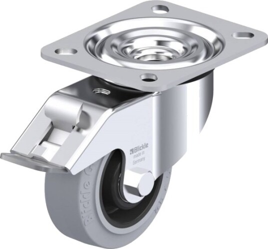 Blickle 850452 L-Poev 80Xr-Fi-Sg Styrehjul Med Brems, Hjuldiameter 80 Mm, Bæreevne (Maks.) 140 Kg, 1 Stk