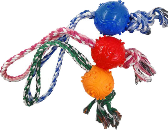 Hundeleke Ball På Tau 40 cm Assortert