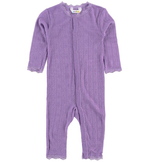 Joha Jumpsuit Ull/Silke Lilla m. Hullmønster Joha 80 Jumpsuit Joha Jumpsuit Ull/Silke Lilla m. Hullmønster Joha 80 Jumpsuit