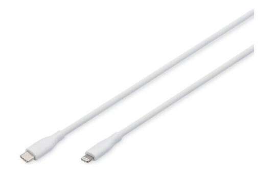 Digitus MFI-sertifisert Lightning-kabel 1 m USB-C til Lightning Hvit