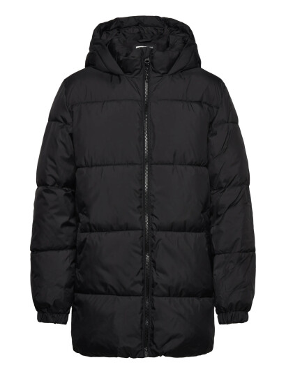 Mango Long Coat With Padded Lining - Black - 8