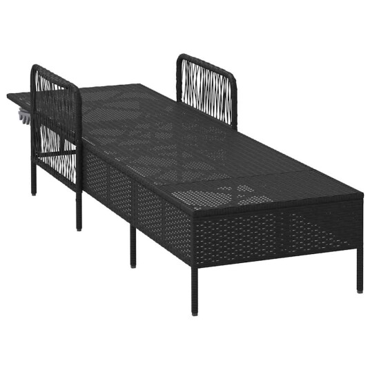 solseng Svart og kremhvit PE Rattan 157 x 55 x 92 cm solseng Svart og kremhvit PE Rattan 157 x 55 x 92 cm