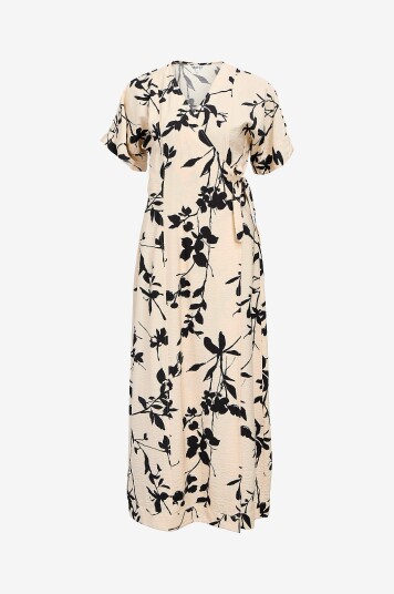 Object Maxikjole objJacira S/S RE Long Wrap Dress Beige Object Maxikjole objJacira S/S RE Long Wrap Dress Beige