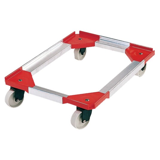 Thermo Future Box Transportvogn GN 1/1 for termoboks; 70x50x17 cm (LxBxH); Rød/Sølvfarge