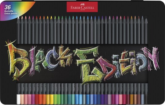 Faber-Castell Colour Pencils Black Edition tin 36 pcs 116437